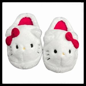 Hello Kitty Plush Red Bow Slippers Size 40-41 NWOT